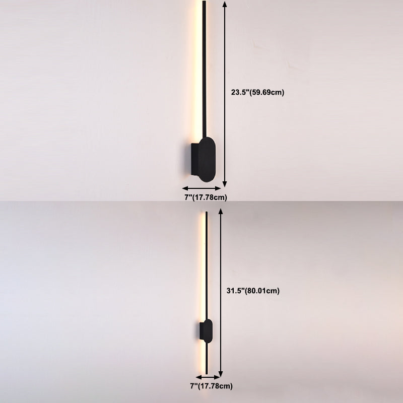 Modern Style Linear Shape Wall Sconce Metal Wall Lighting for Bedroom