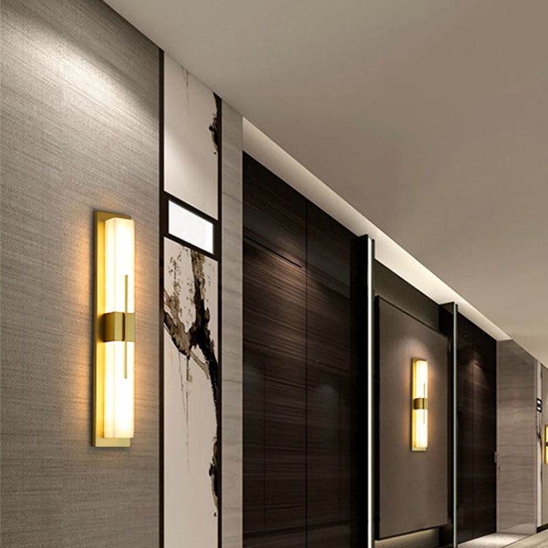 1-Light Modern Wall Sconce Simple Stone Wall Mount Lamp for Living Room