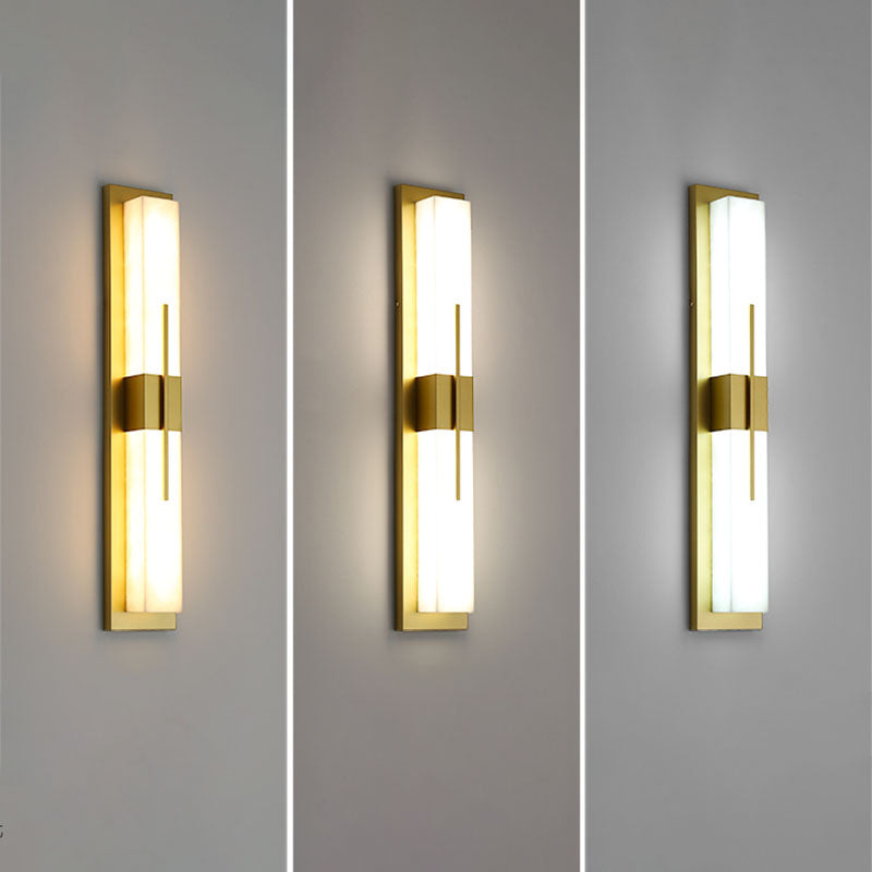 1-Light Modern Wall Sconce Simple Stone Wall Mount Lamp for Living Room
