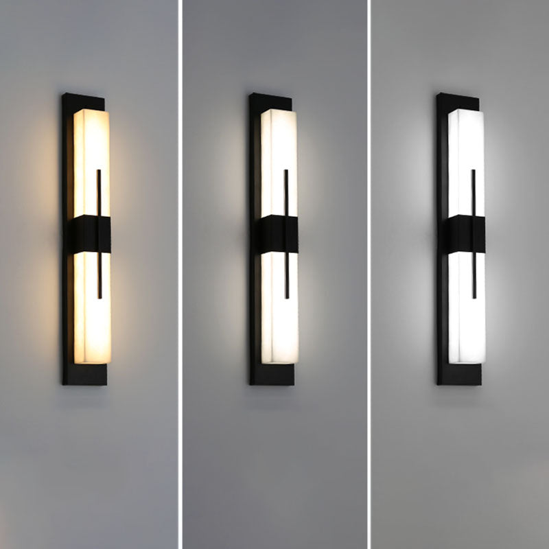 1-Light Modern Wall Sconce Simple Stone Wall Mount Lamp for Living Room