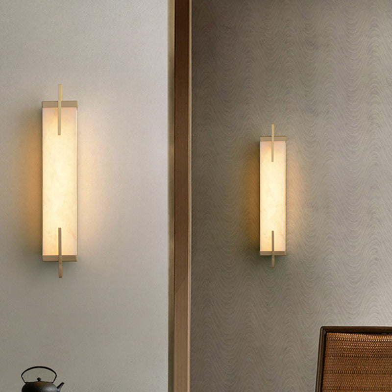 1-Light Modern Wall Sconce Simple Stone Wall Mount Lamp for Living Room