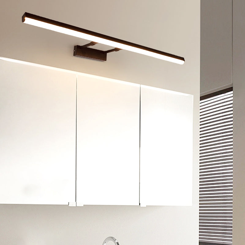 Linear Shape Metal Wall Sconce Modern Style 1-Light Mirror Swing Arm Wall Light Fixtures