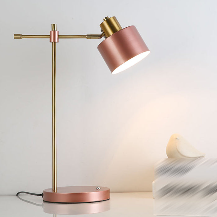 Contemporary Style Night Table Lamp Metal Shade Table Light for Bedroom