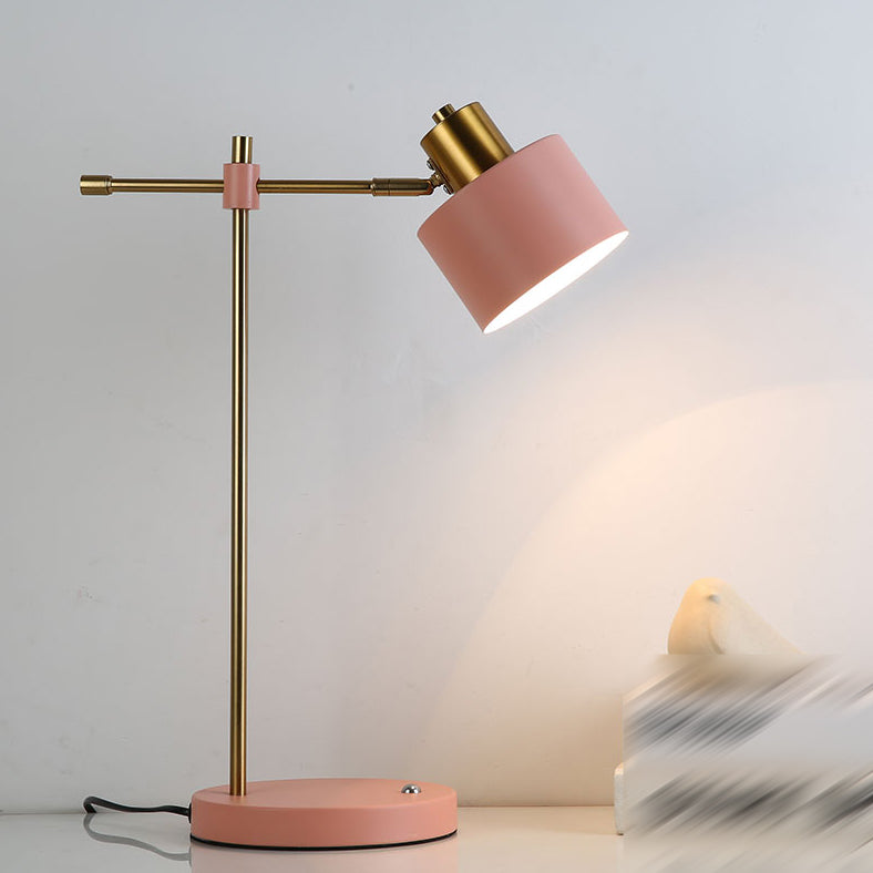 Contemporary Style Night Table Lamp Metal Shade Table Light for Bedroom