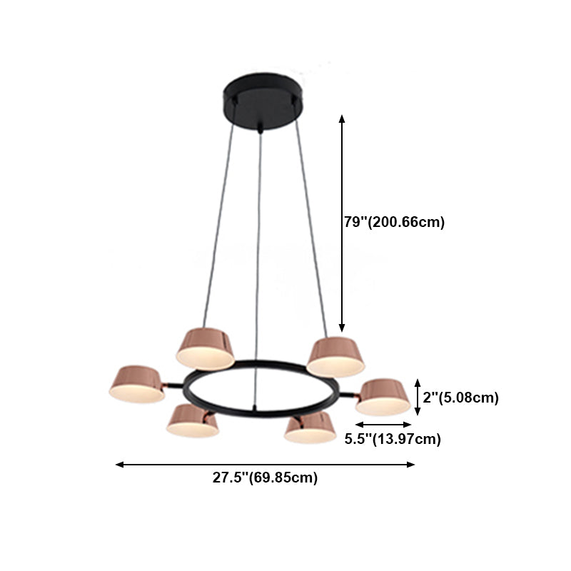 Postmodern Style Bowl Shape Chandelier Light Fixture Metal Rose Gold Pendant Light