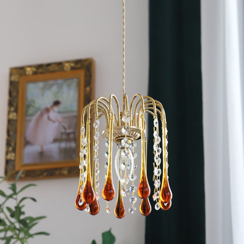 American Water Droplets Shape Chandelier Gold Chandelier Pendant for Dining Room