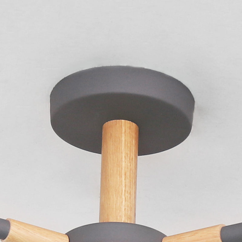 Cone Shape Hanging Chandelier Modern Macaron Style Metal Multi Light Hanging Lamp