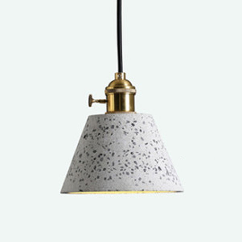 Modern Style Hanging Light Fixture 1-Light Pendant Light with Stone Shade for Bedroom