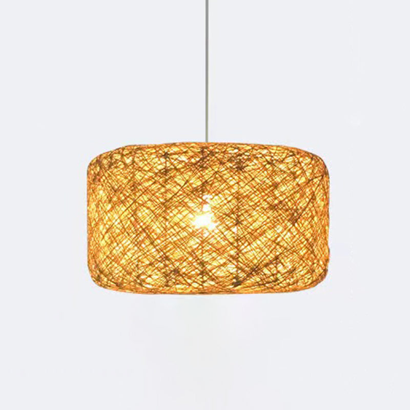 Asian Style Hanging Light Fixture 1-Light Pendant Light for Bedroom