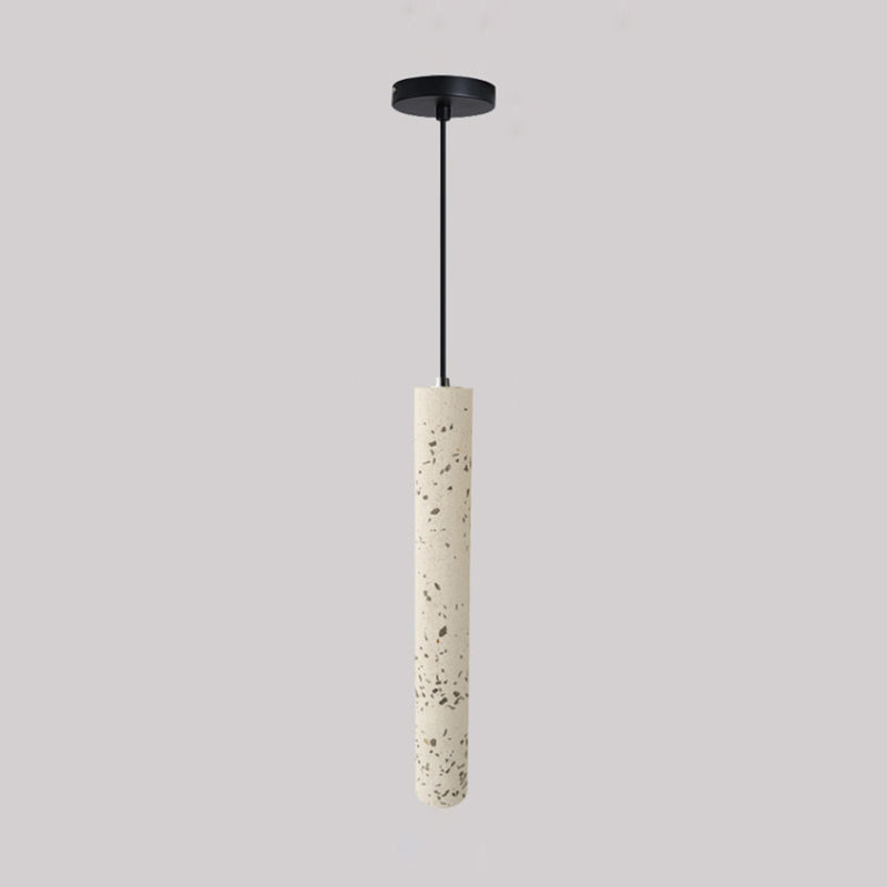 Modern Style Hanging Light Fixture 1-Light Pendant Lamp with Stone Shade for Living Room