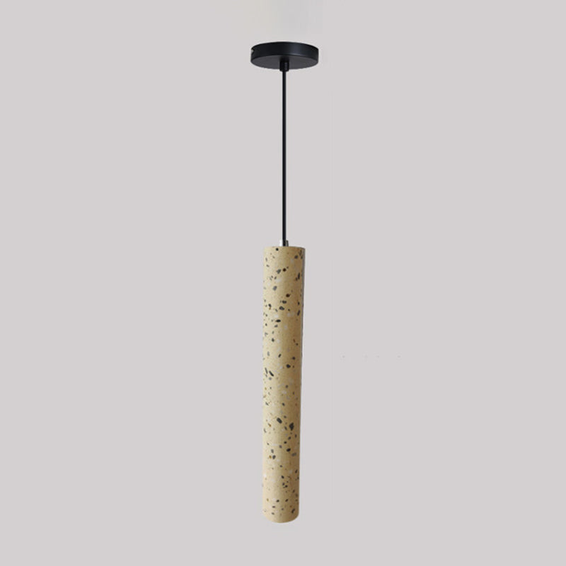 Modern Style Hanging Light Fixture 1-Light Pendant Lamp with Stone Shade for Living Room