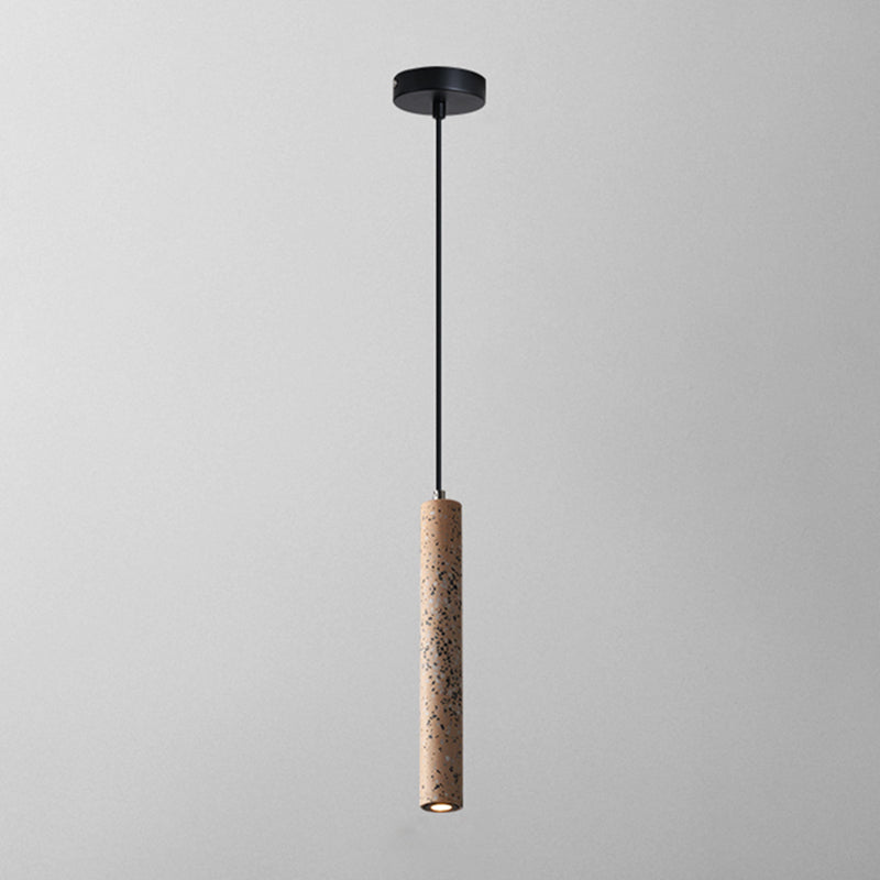 Modern Style Hanging Light Fixture 1-Light Pendant Lamp with Stone Shade for Living Room