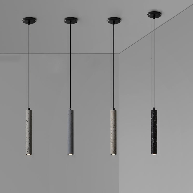 Modern Style Hanging Light Fixture 1-Light Pendant Lamp with Stone Shade for Living Room