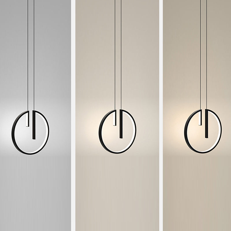 Modern Simple Aluminum Ceiling Lamp Line Shape LED Pendant Light for Bedroom