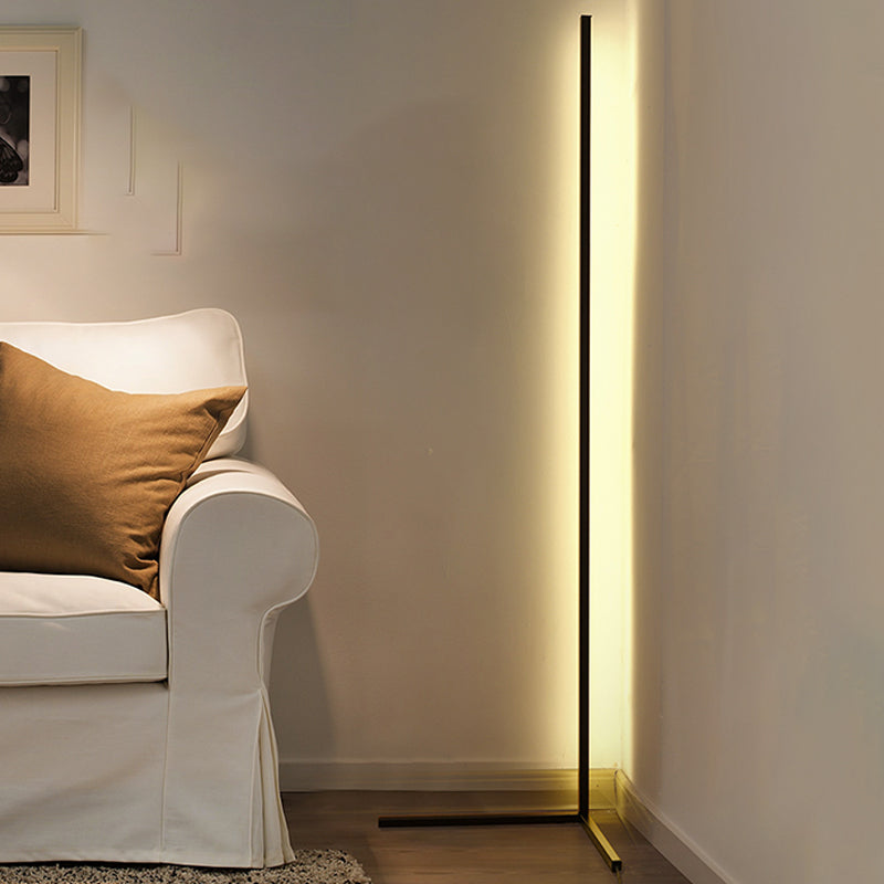 Contemporary Style Linear Shape Floor Lamp Metal Single Light Floor Lamp