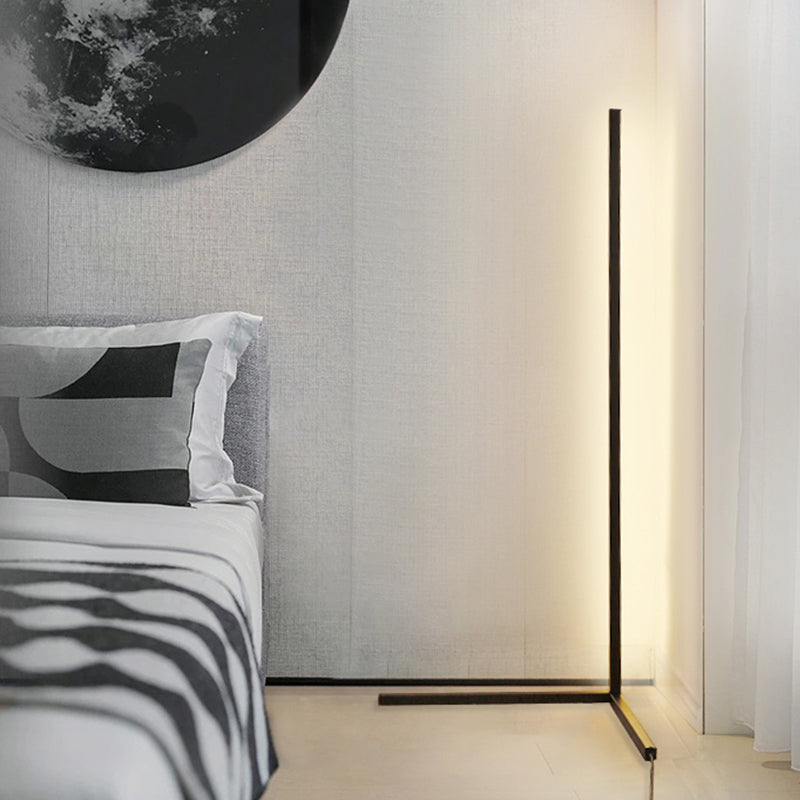 Contemporary Style Linear Shape Floor Lamp Metal Single Light Floor Lamp