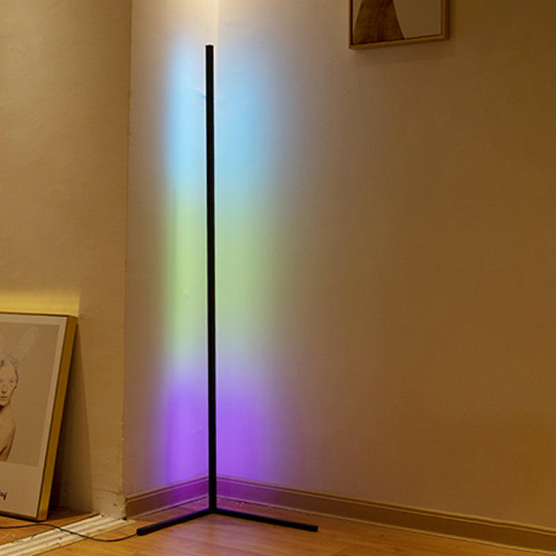 Contemporary Style Linear Shape Floor Lamp Metal Single Light Floor Lamp