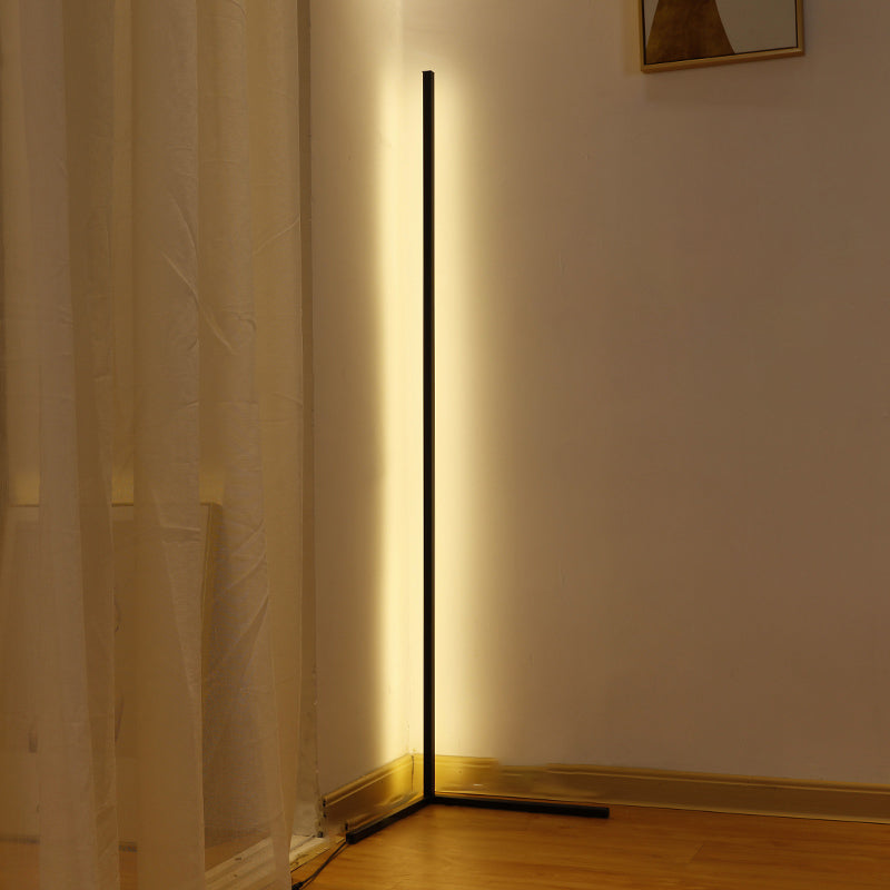 Contemporary Style Linear Shape Floor Lamp Metal Single Light Floor Lamp