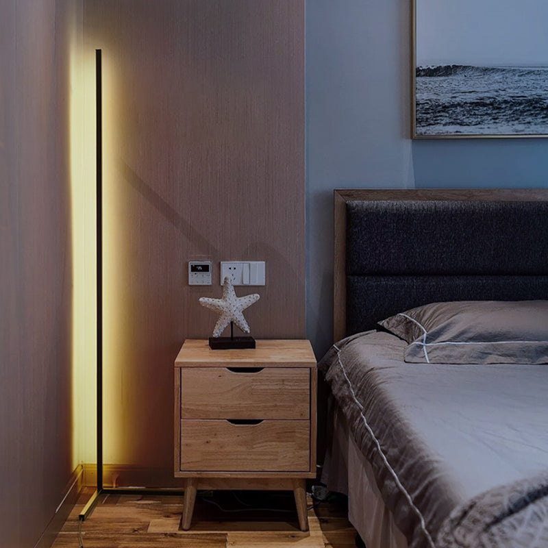 Contemporary Style Linear Shape Floor Lamp Metal Single Light Floor Lamp