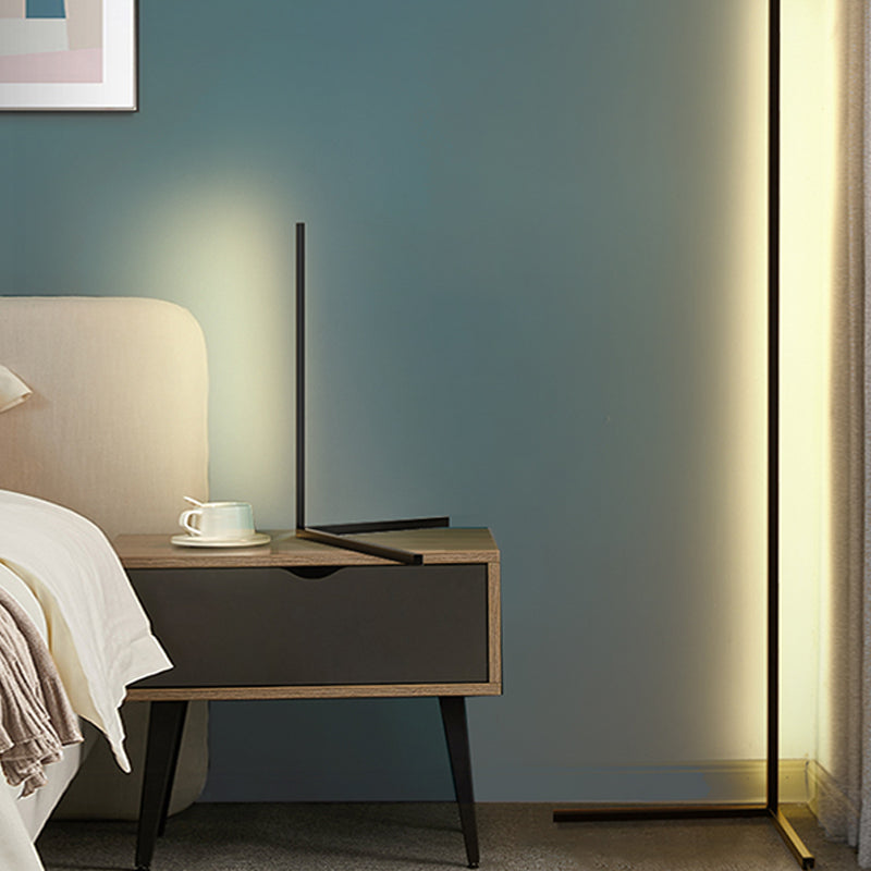 Contemporary Style Linear Shape Floor Lamp Metal Single Light Floor Lamp