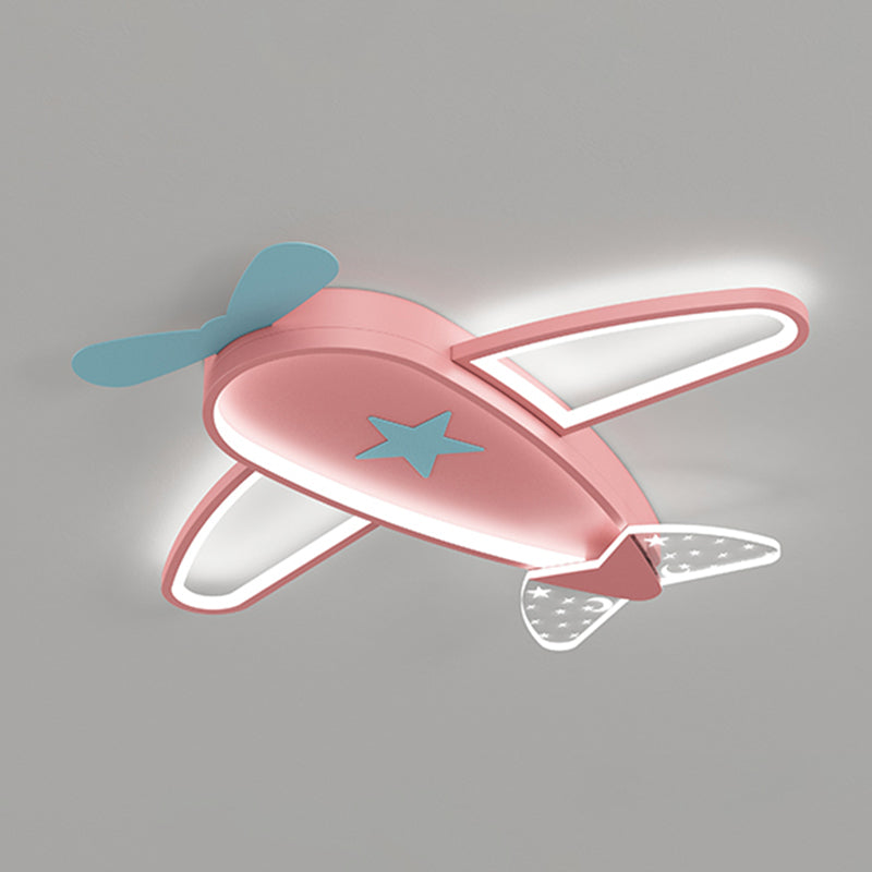 Modern Airplane Ceiling Fan Light Metal 3 Light LED Ceiling Fan for Kid's Room