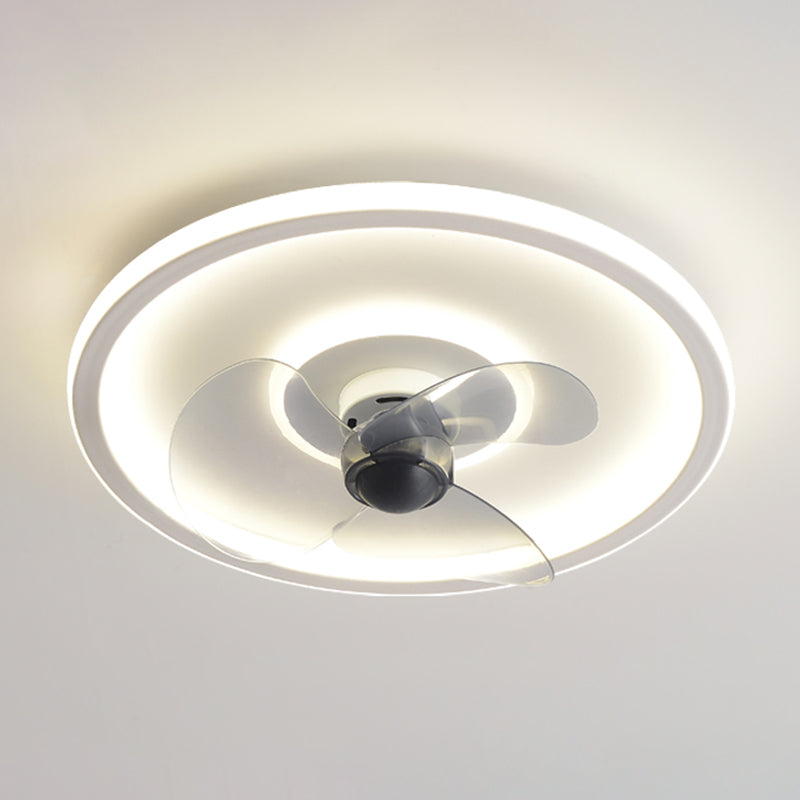 Round LED Ceiling Fan Light Contemporary Metal LED Ceiling Fan for Kid's Room