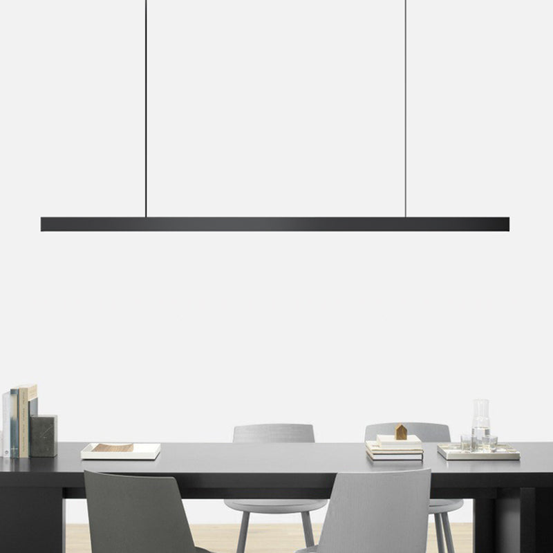 Aluminum Island Lamp Modern 1-Head Linear Restaurant Pendant Light with Acrylic Shade