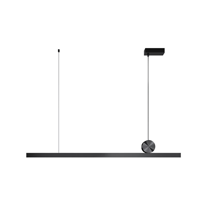 Aluminum Island Lamp Modern 1-Head Linear Restaurant Pendant Light with Acrylic Shade