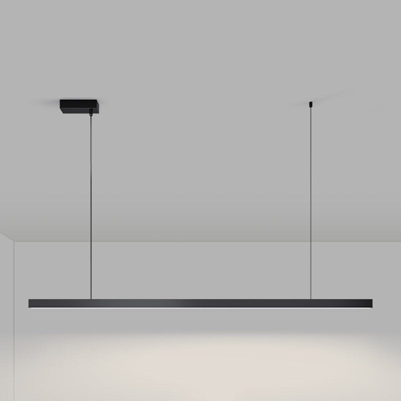 Aluminum Island Lamp Modern 1-Head Linear Restaurant Pendant Light with Acrylic Shade