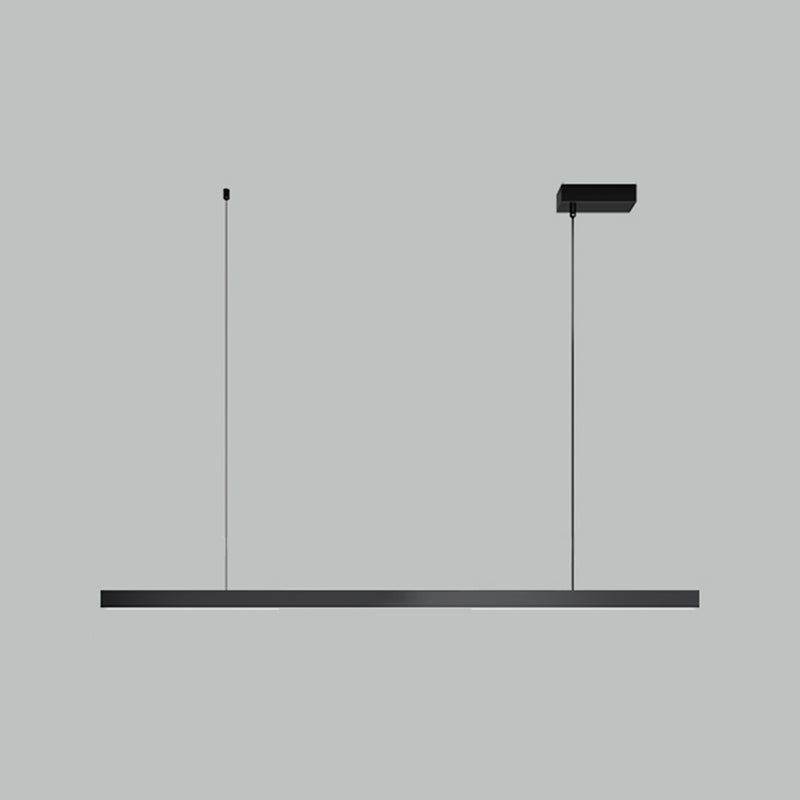 Aluminum Island Lamp Modern 1-Head Linear Restaurant Pendant Light with Acrylic Shade