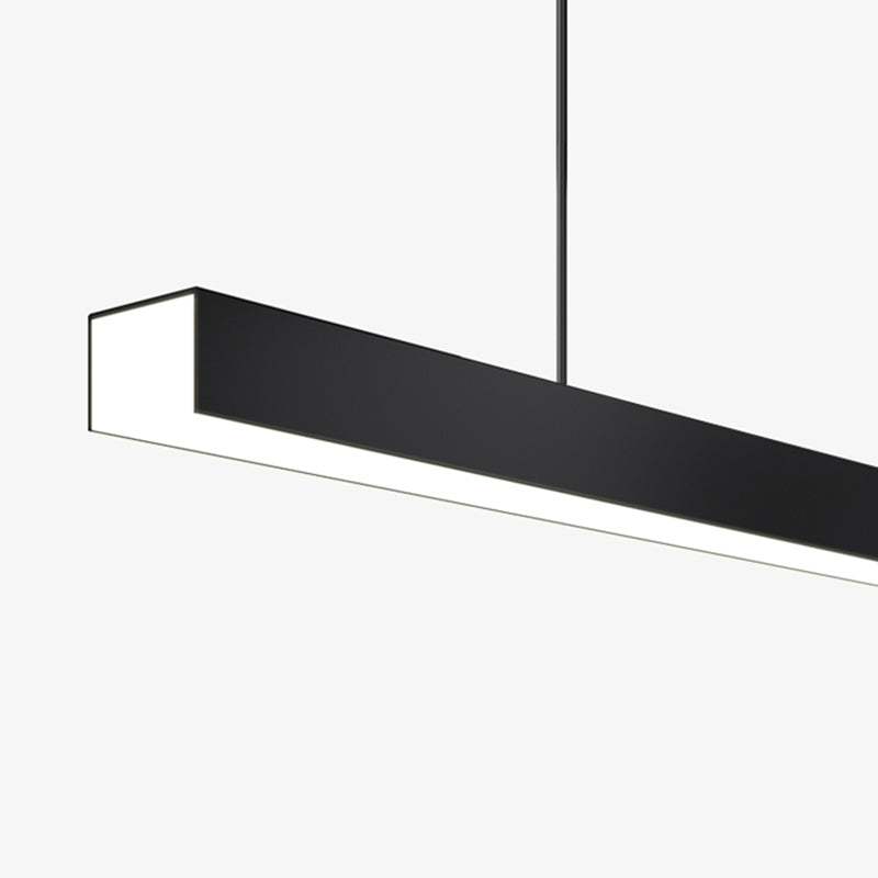 Aluminum Island Lamp Modern 1-Head Linear Restaurant Pendant Light with Acrylic Shade