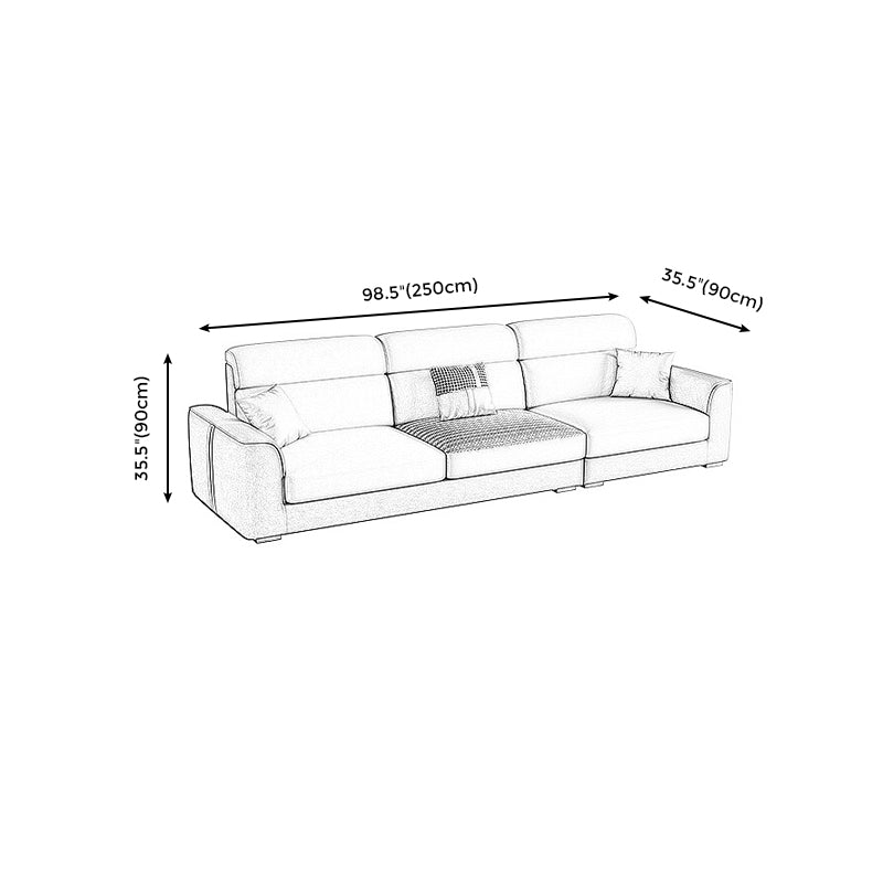 Modern Faux Leather Square Arm Sofa/Sectional for Apartment, Living Room