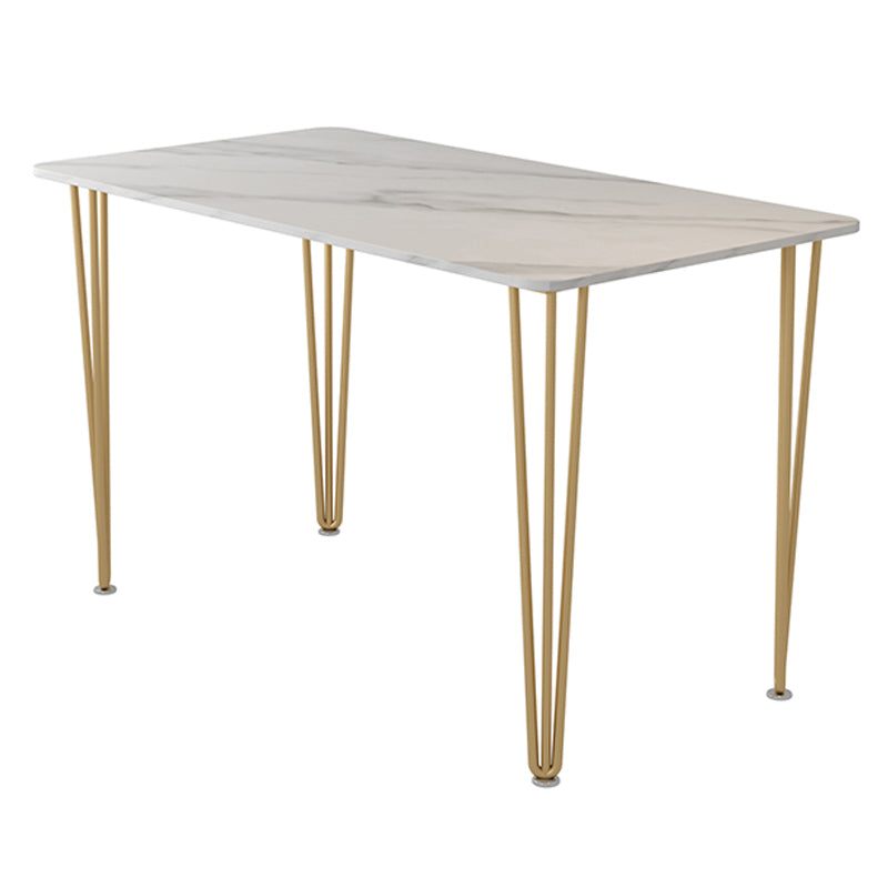Home Hairpin Base Writing Desk Glam Style Stone Writing Desk