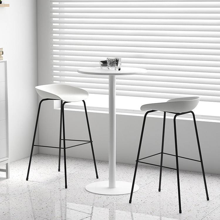 Contemporary Style Bar-stool Plastic Counter Bar Stool with Metal Legs for Kitchen
