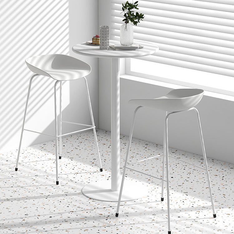 Contemporary Style Bar-stool Plastic Counter Bar Stool with Metal Legs for Kitchen