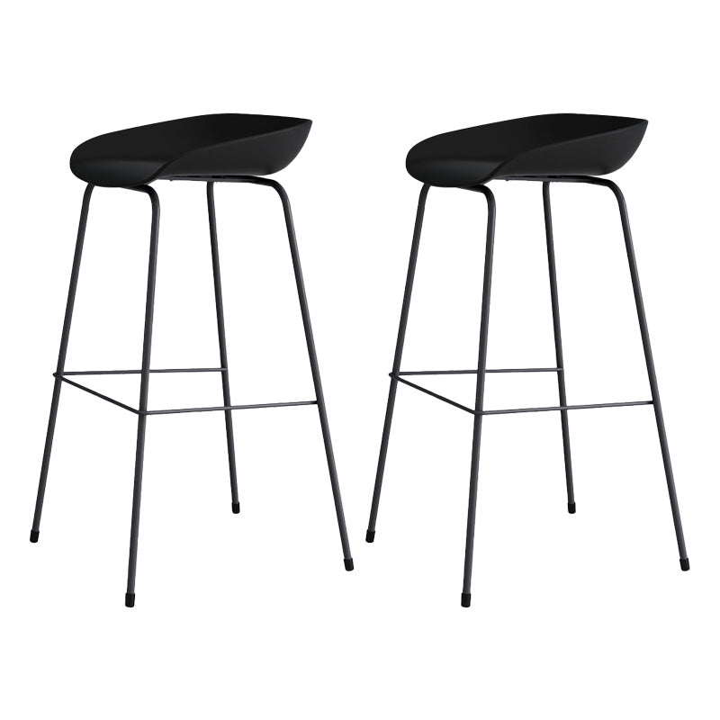 Contemporary Style Bar-stool Plastic Counter Bar Stool with Metal Legs for Kitchen