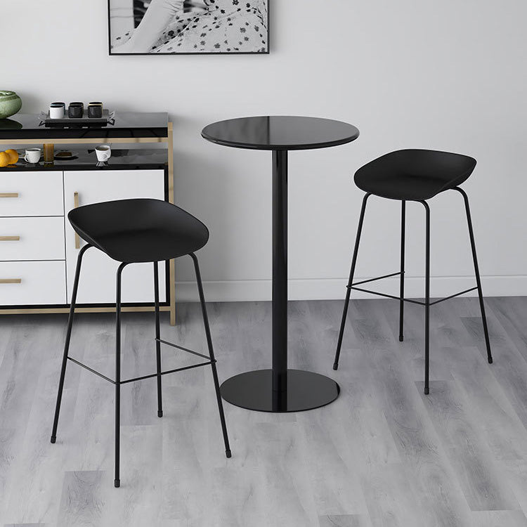 Contemporary Style Bar-stool Plastic Counter Bar Stool with Metal Legs for Kitchen
