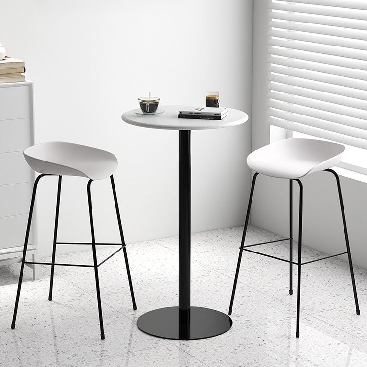 Contemporary Style Bar-stool Plastic Counter Bar Stool with Metal Legs for Kitchen