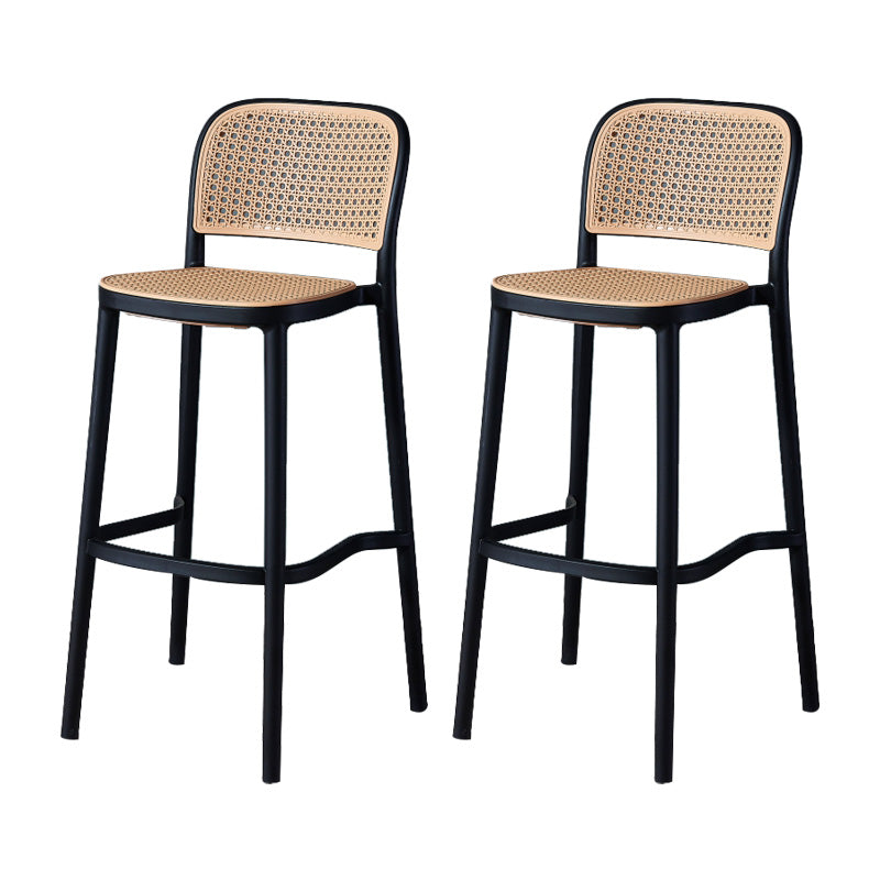 Nordic Style Bar-stool Square Counter Bar Stool with Plastic Legs for Kitchen