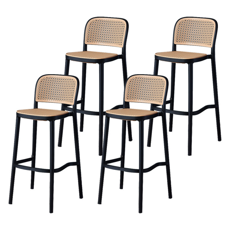 Nordic Style Bar-stool Square Counter Bar Stool with Plastic Legs for Kitchen
