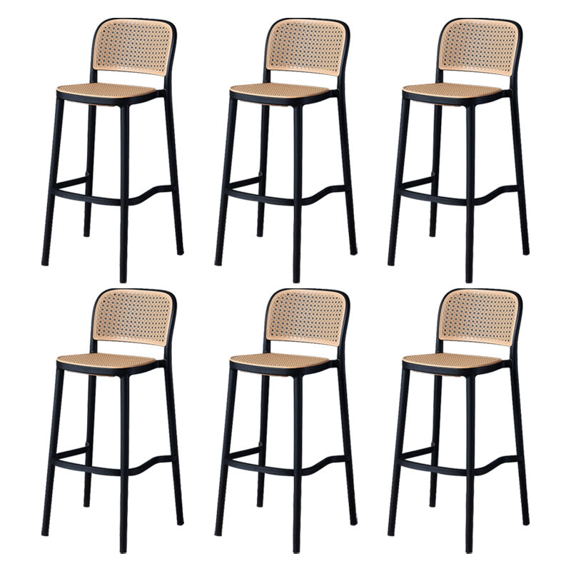 Nordic Style Bar-stool Square Counter Bar Stool with Plastic Legs for Kitchen