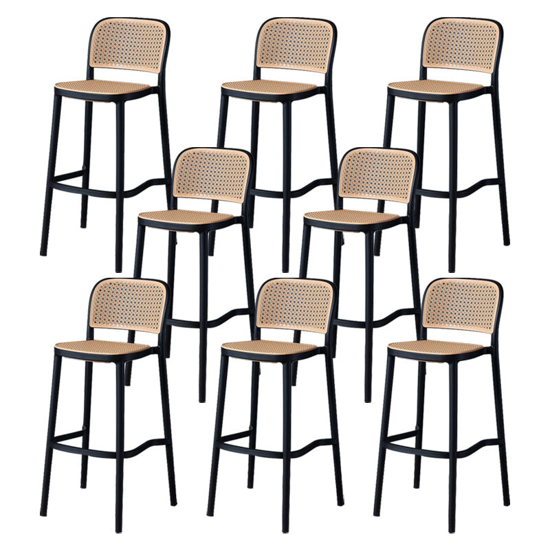 Nordic Style Bar-stool Square Counter Bar Stool with Plastic Legs for Kitchen