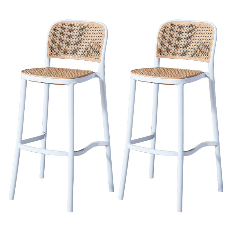 Nordic Style Bar-stool Square Counter Bar Stool with Plastic Legs for Kitchen