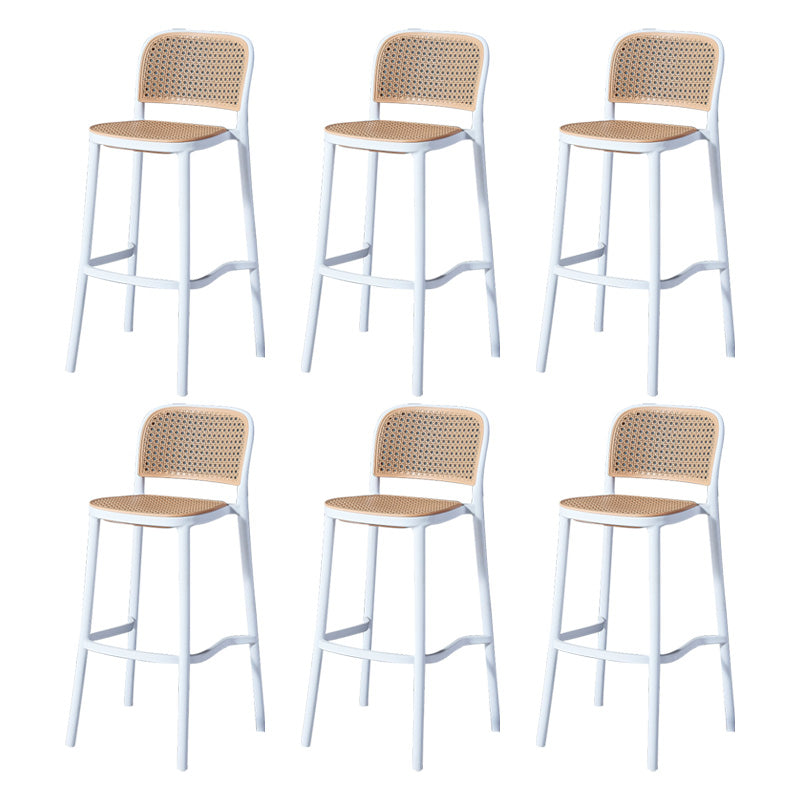 Nordic Style Bar-stool Square Counter Bar Stool with Plastic Legs for Kitchen