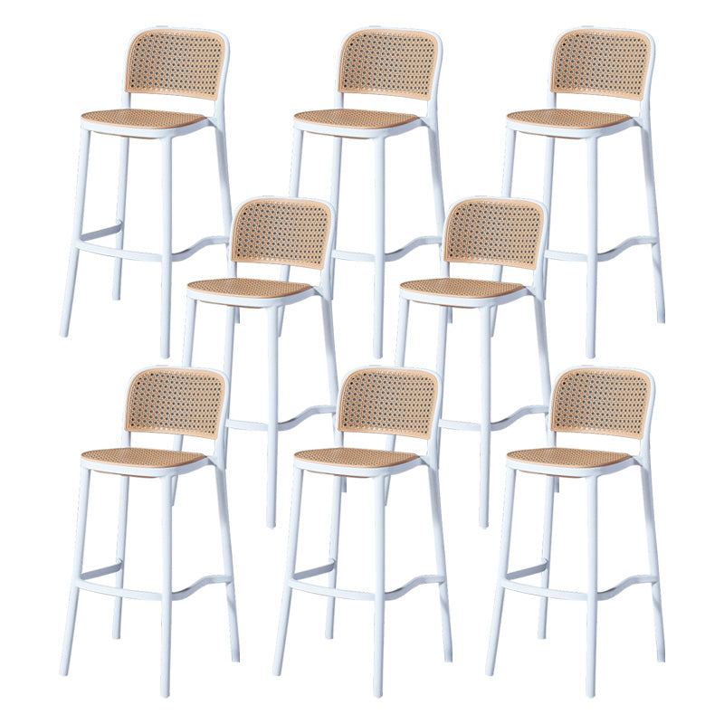 Nordic Style Bar-stool Square Counter Bar Stool with Plastic Legs for Kitchen