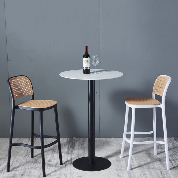 Nordic Style Bar-stool Square Counter Bar Stool with Plastic Legs for Kitchen
