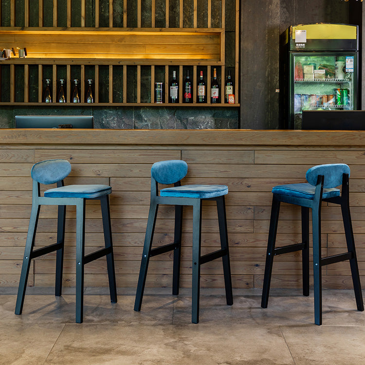 Contemporary Bar-stool Square Counter Bar Stool with Wooden Legs for Kitchen