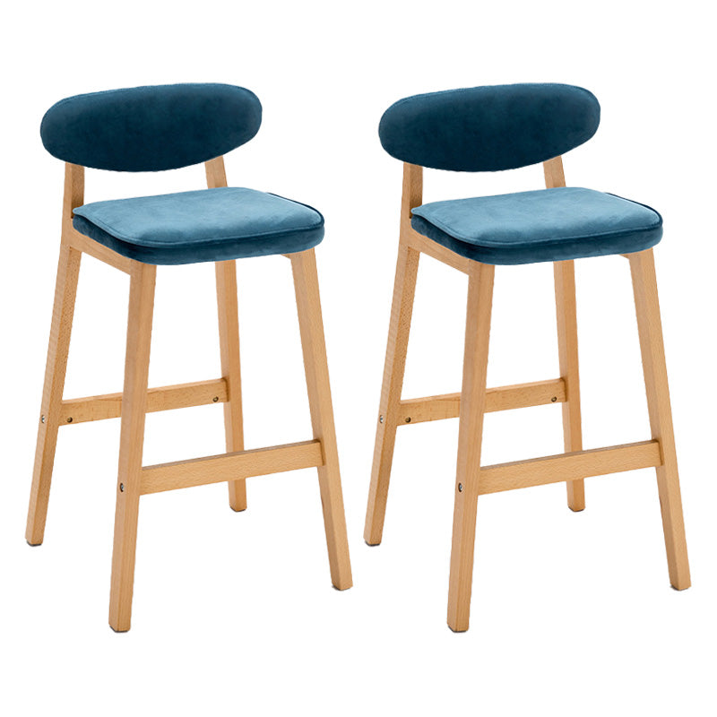 Contemporary Bar-stool Square Counter Bar Stool with Wooden Legs for Kitchen