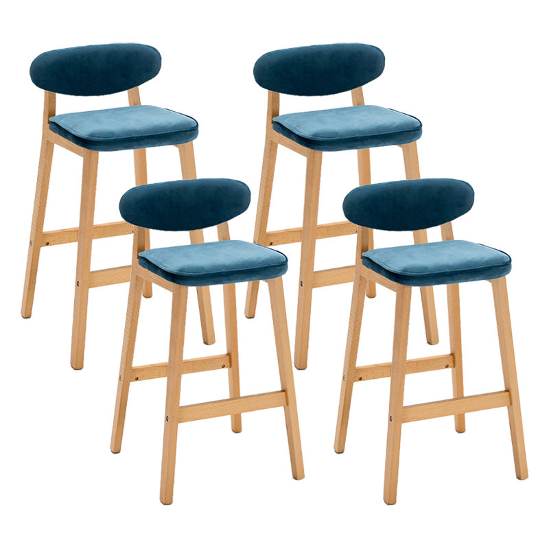 Contemporary Bar-stool Square Counter Bar Stool with Wooden Legs for Kitchen