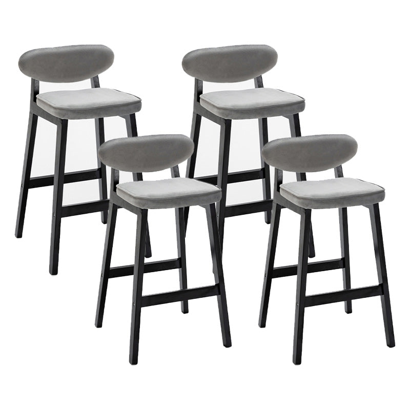 Contemporary Bar-stool Square Counter Bar Stool with Wooden Legs for Kitchen